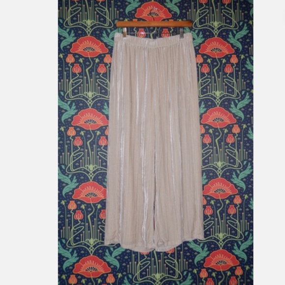 Eileen Fisher Ivory Cream Velvet Wide Leg Pants Nwt - Picture 2 of 4